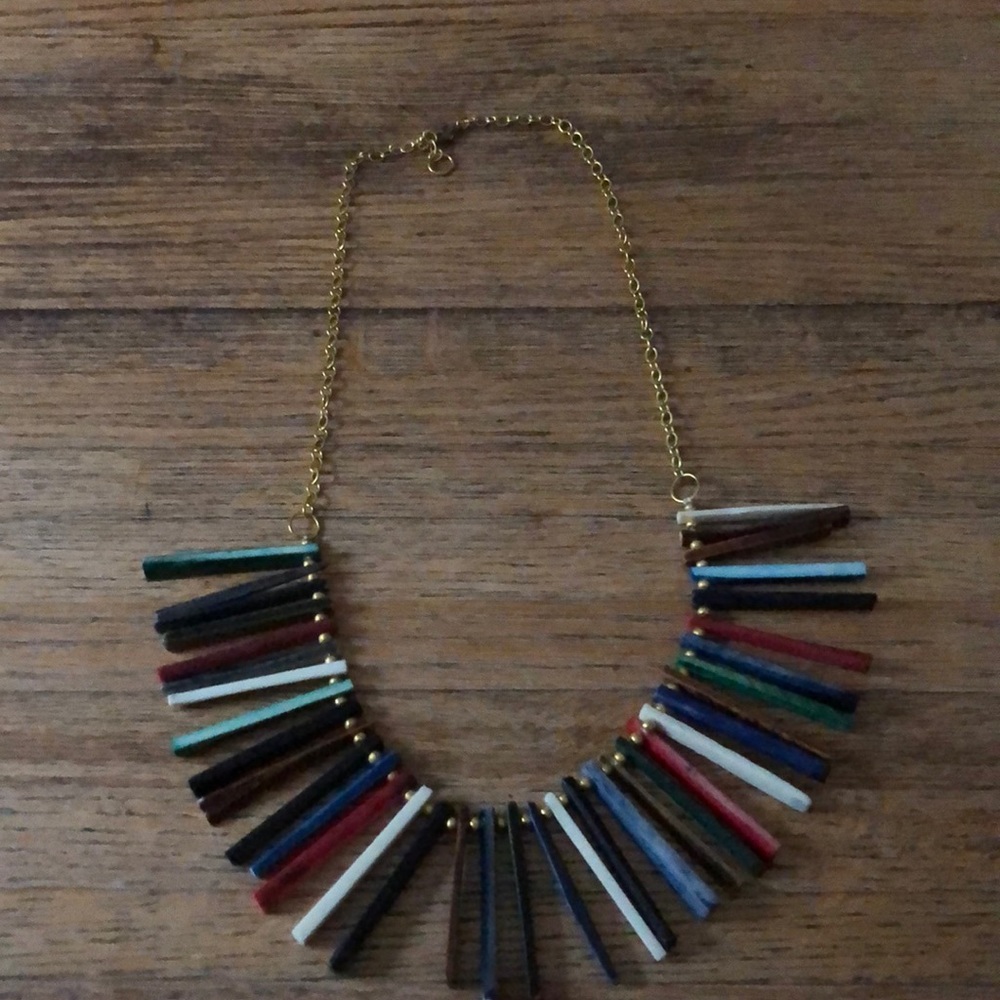 Anthropologie tribal bib multi-colored necklace
